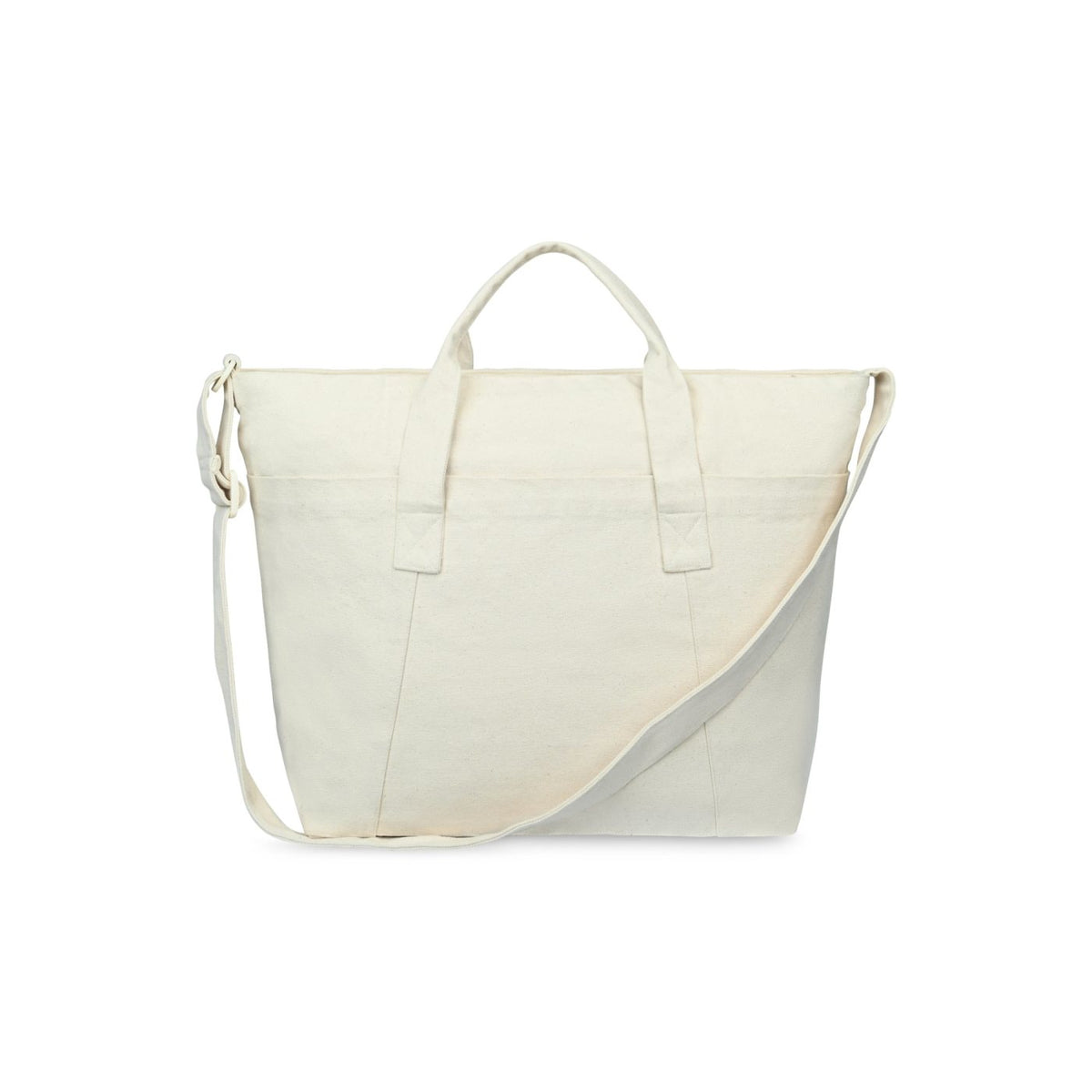 Recycled Cotton Utility Weekender Tote with Six Pockets - Natural - View 2