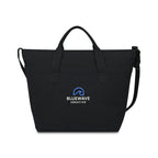 Recycled Cotton Utility Weekender Tote with Six Pockets Transfer - Black - View 1