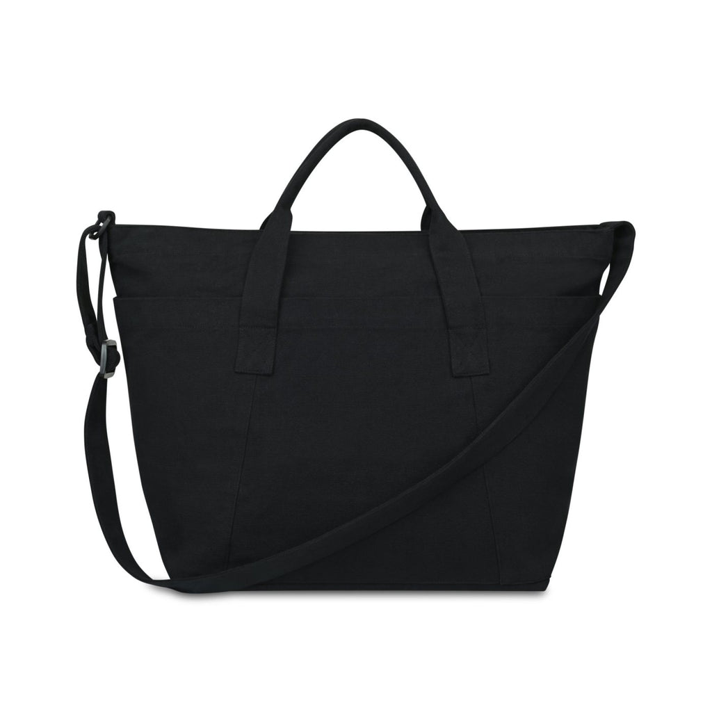 Recycled Cotton Utility Weekender Tote with Six Pockets Transfer - Black - View 2