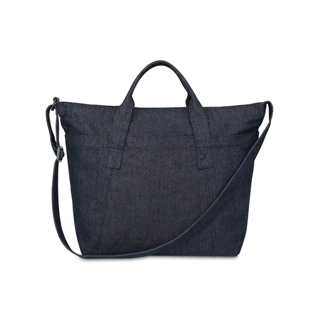 Recycled Cotton Utility Weekender Tote with Six Pockets Transfer - Indigo Denim - View 2