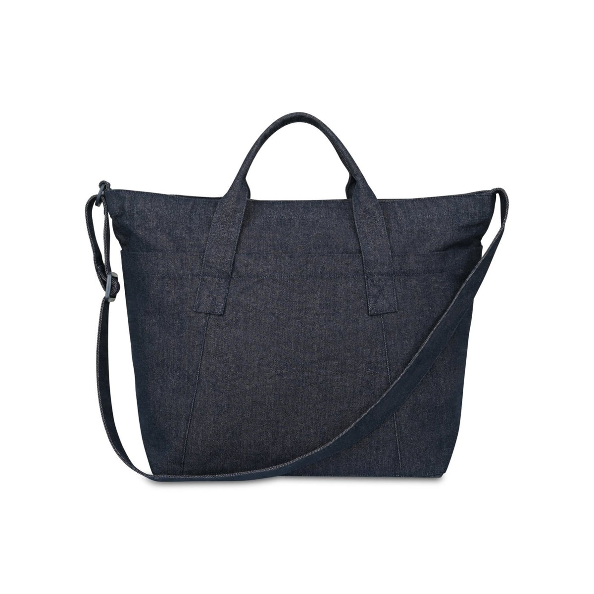 Recycled Cotton Utility Weekender Tote with Six Pockets Transfer - Indigo Denim - View 2