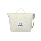 Recycled Cotton Utility Weekender Tote with Six Pockets Transfer - Natural - View 1
