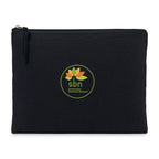 Recycled Cotton Zip Pouch, 9 oz Embroidery - Black - View 1