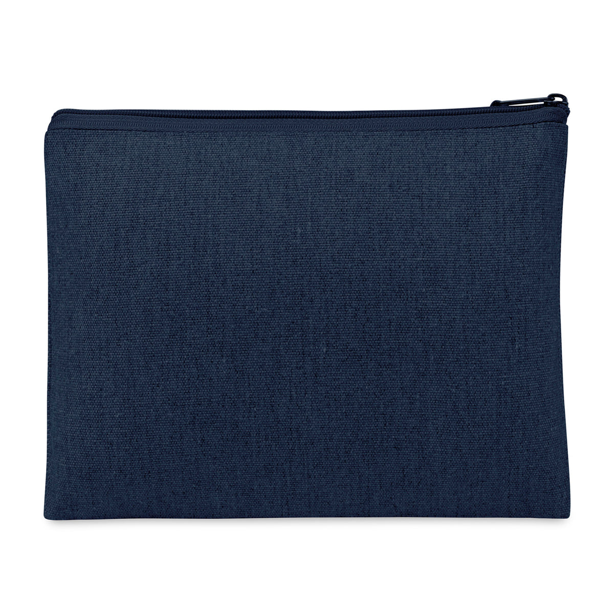 Recycled Cotton Zip Pouch, 9 oz Embroidery - Indigo Denim - View 3