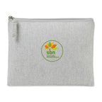 Recycled Cotton Zip Pouch, 9 oz Embroidery - Light Grey - View 1