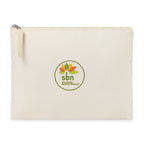 Recycled Cotton Zip Pouch, 9 oz Embroidery - Natural - View 1