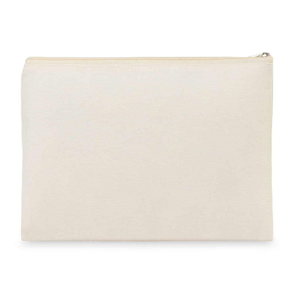 Recycled Cotton Zip Pouch, 9 oz Embroidery - Natural - View 2