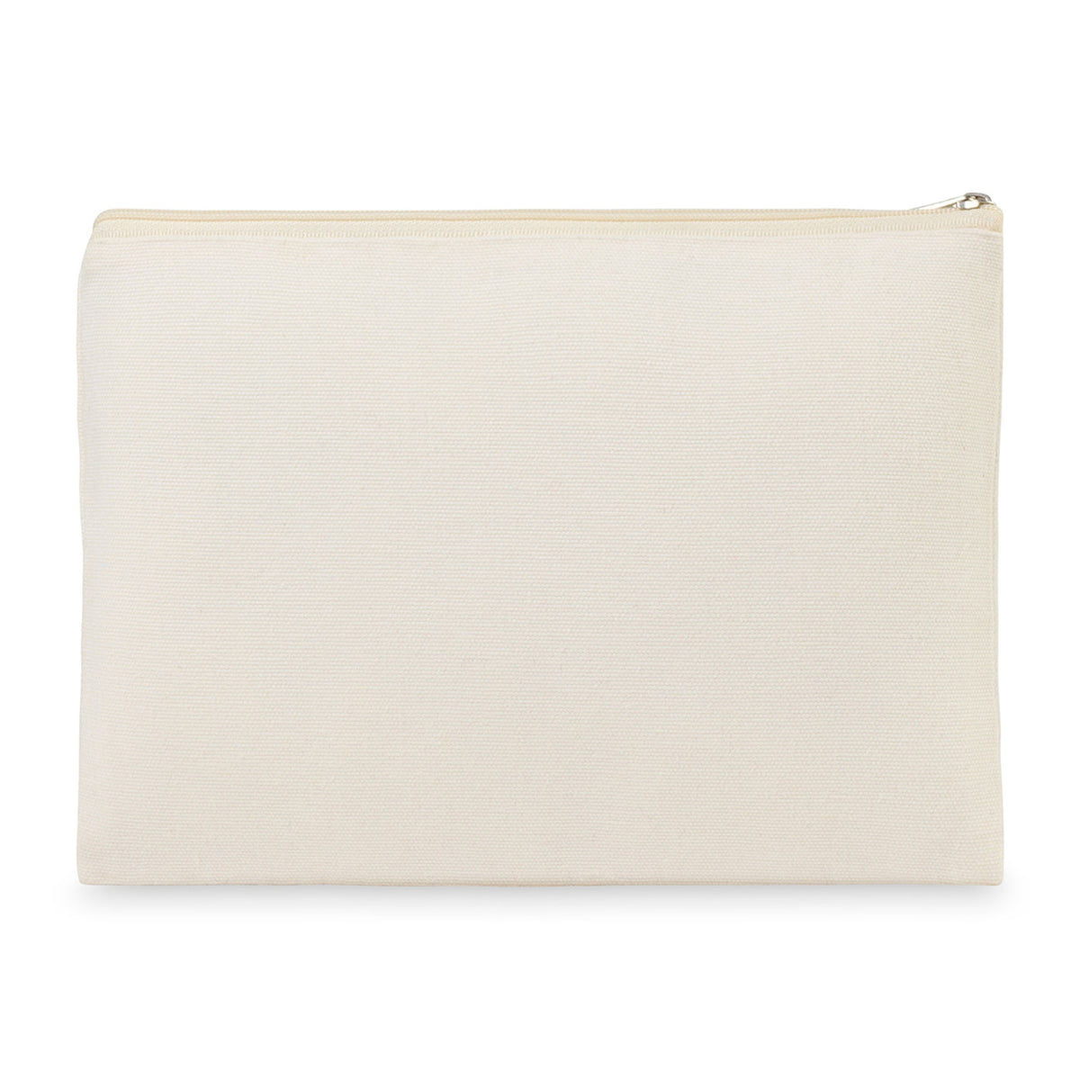 Recycled Cotton Zip Pouch, 9 oz Embroidery - Natural - View 2
