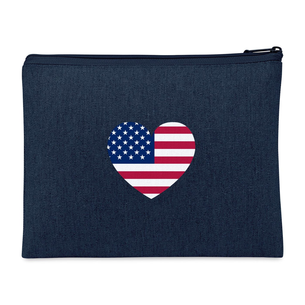 Recycled Cotton Zip Pouch, 9 oz Transfer - Indigo Denim - View 1