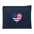 Recycled Cotton Zip Pouch, 9 oz Transfer - Indigo Denim - View 1