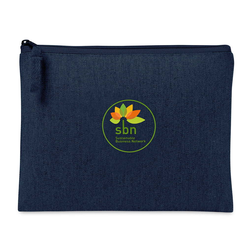 Recycled Cotton Zip Pouch, 9 oz Transfer - Indigo Denim - View 2