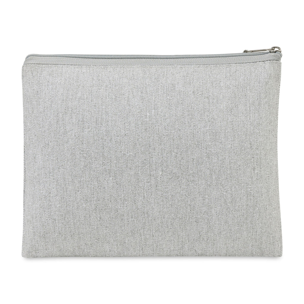 Recycled Cotton Zip Pouch, 9 oz Transfer - Light Grey - View 2