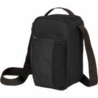 Recycled Crossbody Cooler for 6 Cans Transfer - Black - Left Angle
