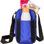 Recycled Crossbody Cooler for 6 Cans Transfer - Royal - Propped