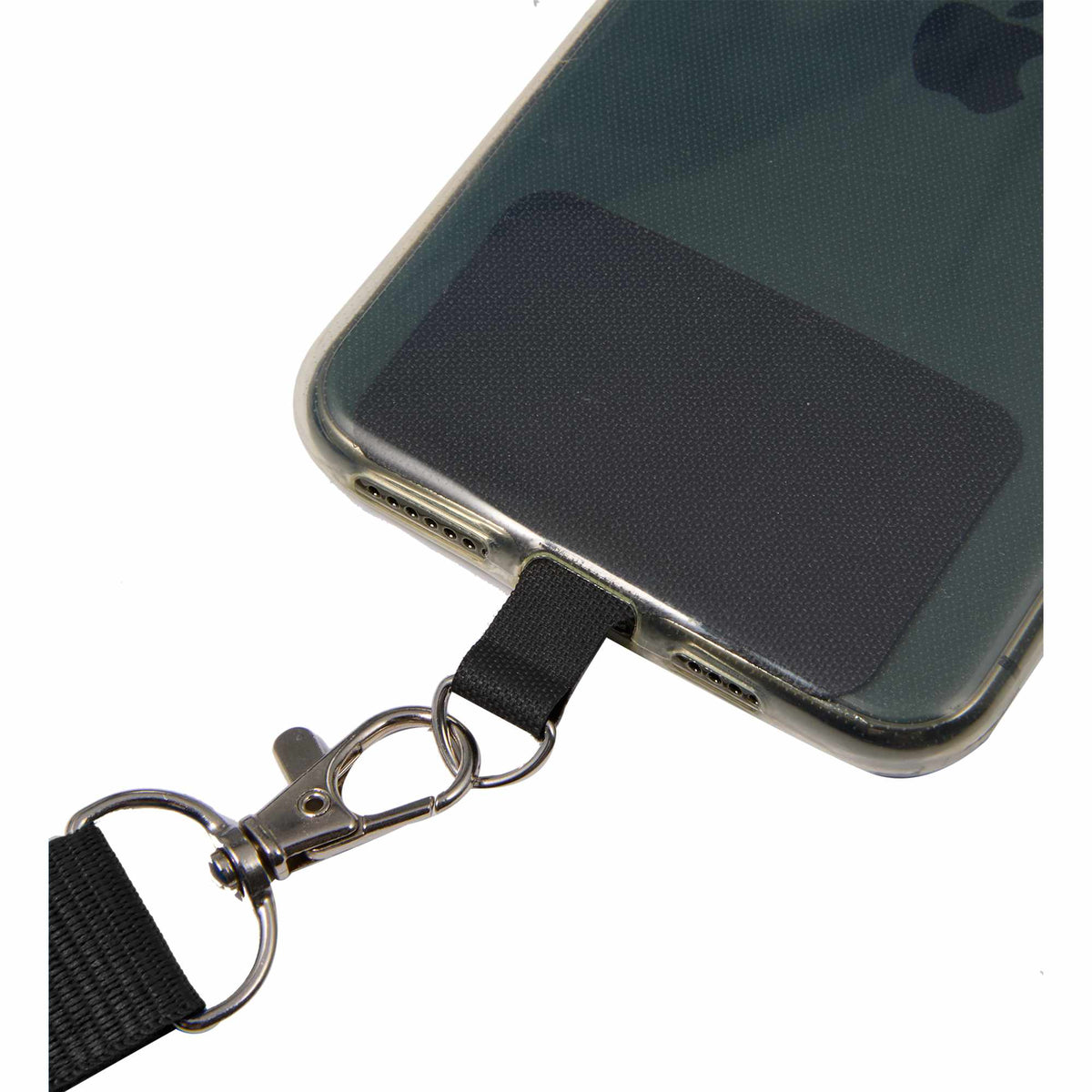 Recycled Crossbody Phone Lanyard, Adjustable - Black - Detail 2