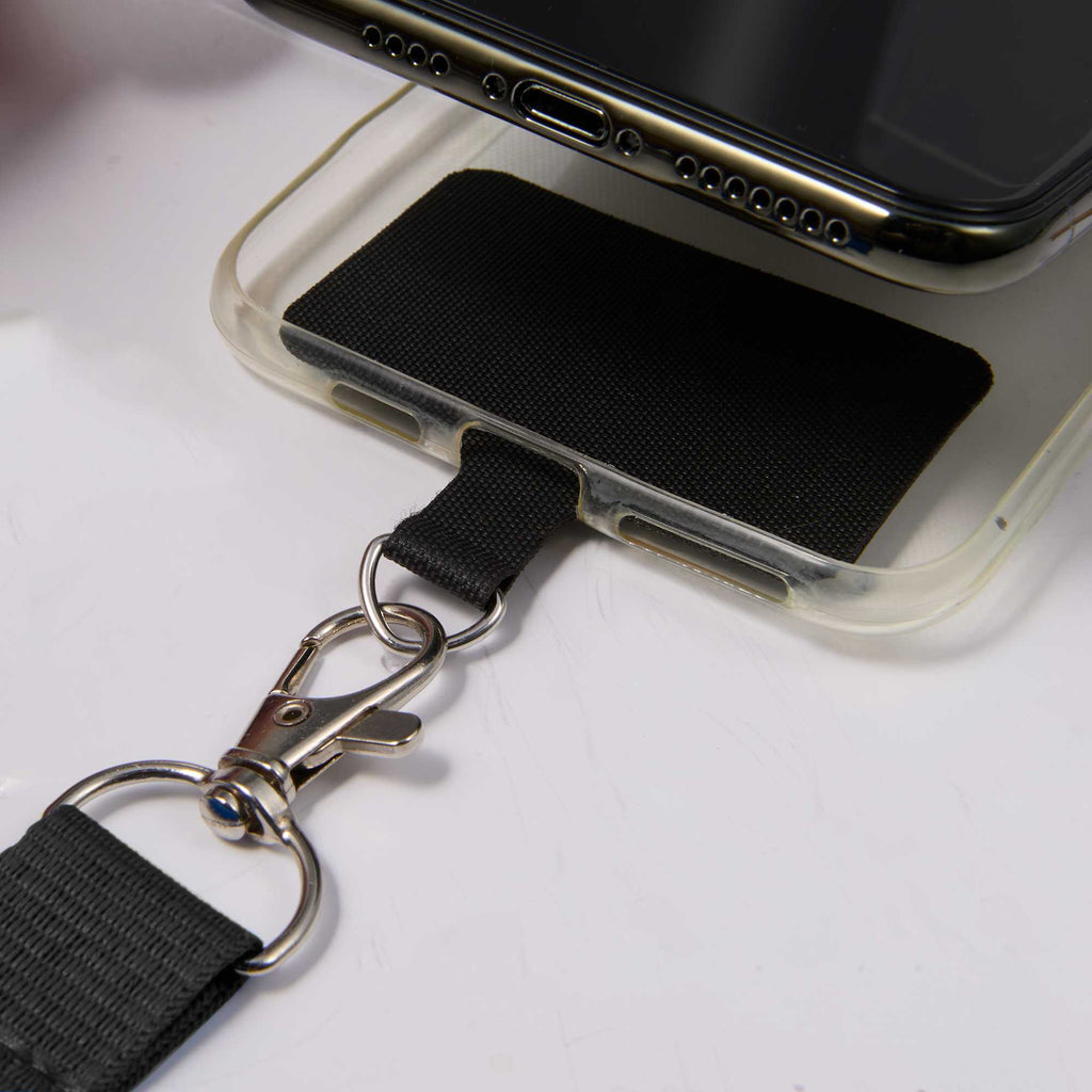 Recycled Crossbody Phone Lanyard, Adjustable - Black - Detail 3