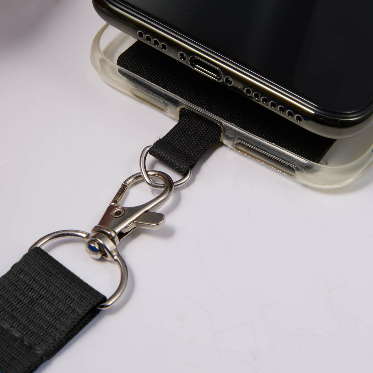 Recycled Crossbody Phone Lanyard, Adjustable - Black - Detail 4