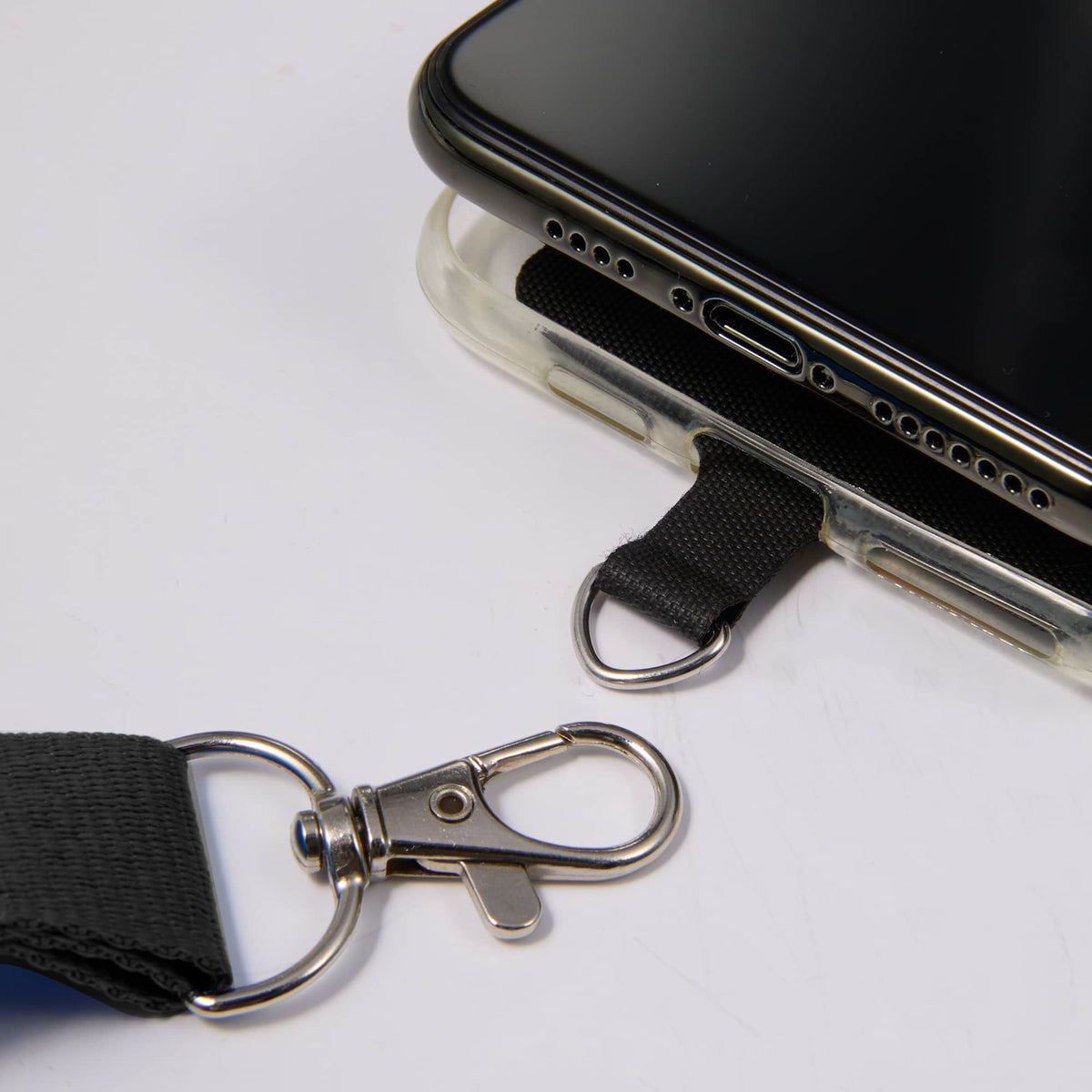 Recycled Crossbody Phone Lanyard, Adjustable - Black - Detail 5