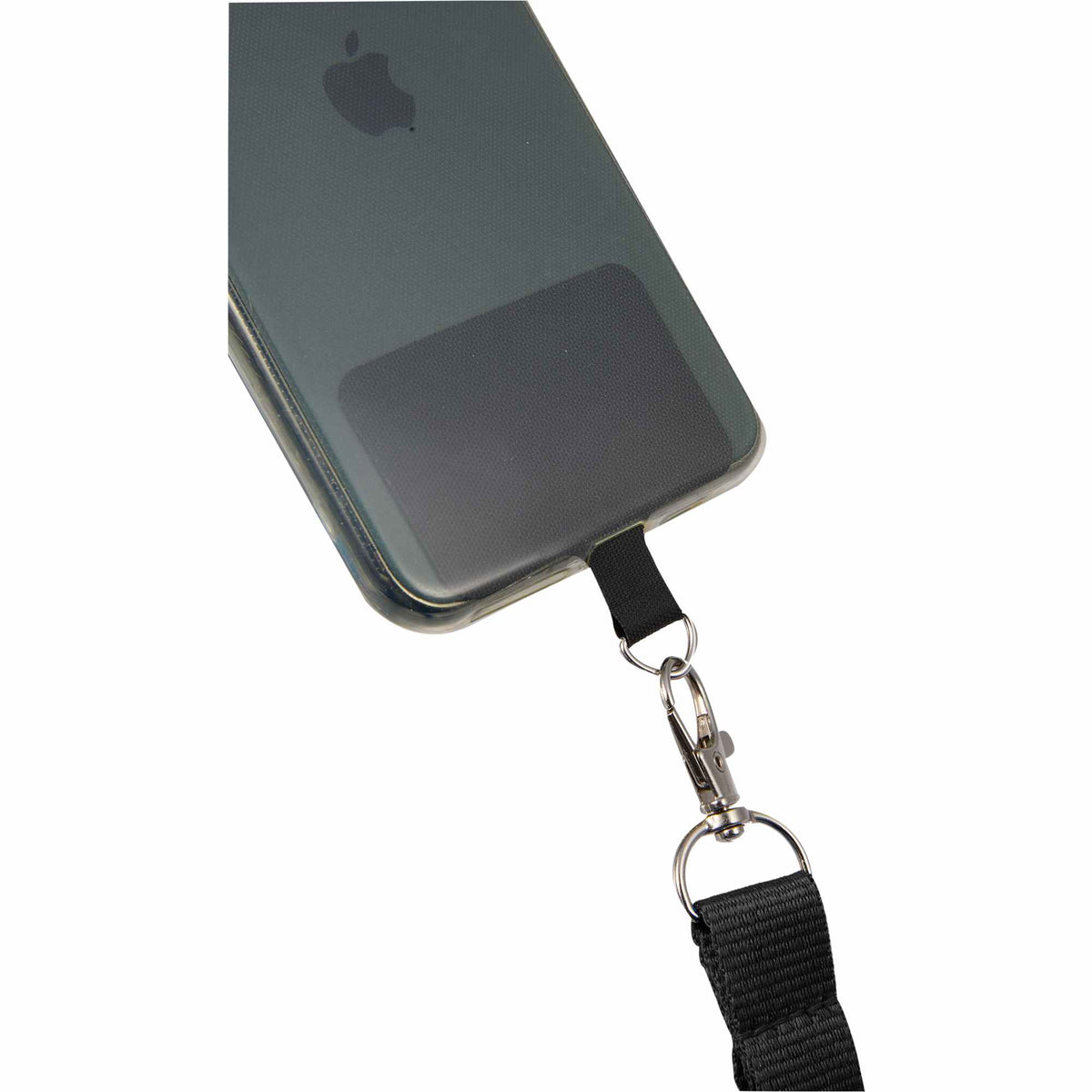 Recycled Crossbody Phone Lanyard, Adjustable - Black - Detail
