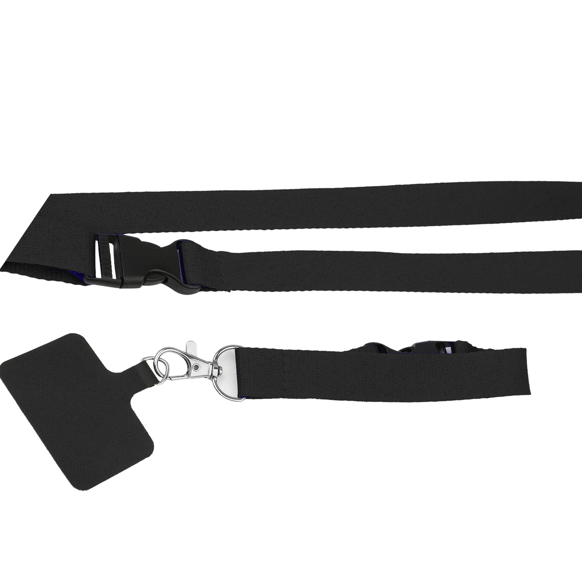 Recycled Crossbody Phone Lanyard, Adjustable - Black - Right Angle 2