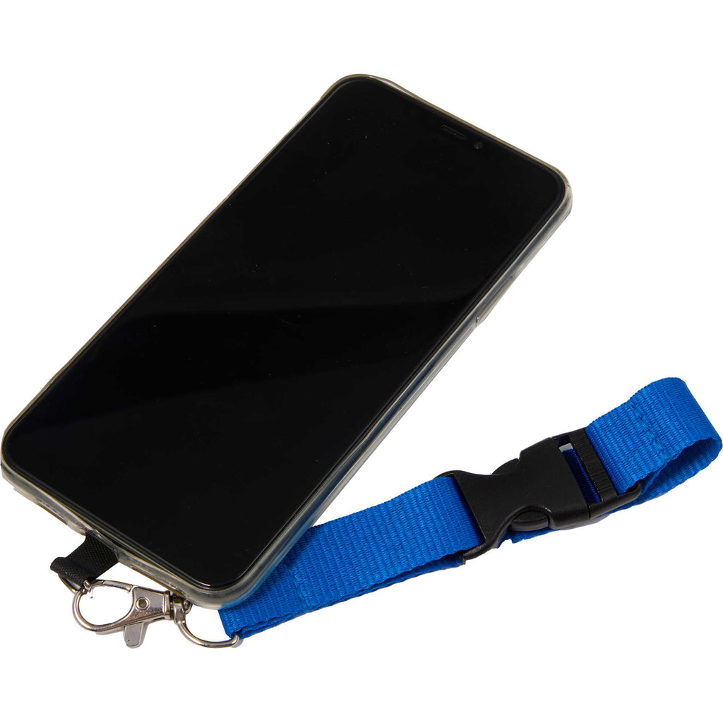 Recycled Crossbody Phone Lanyard, Adjustable - Blue - Right Angle 3