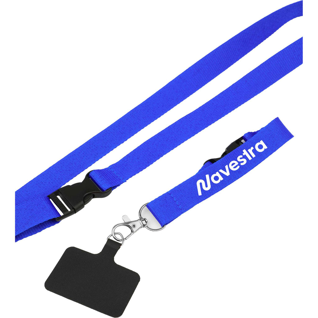 Recycled Crossbody Phone Lanyard, Adjustable - Blue - Right Angle