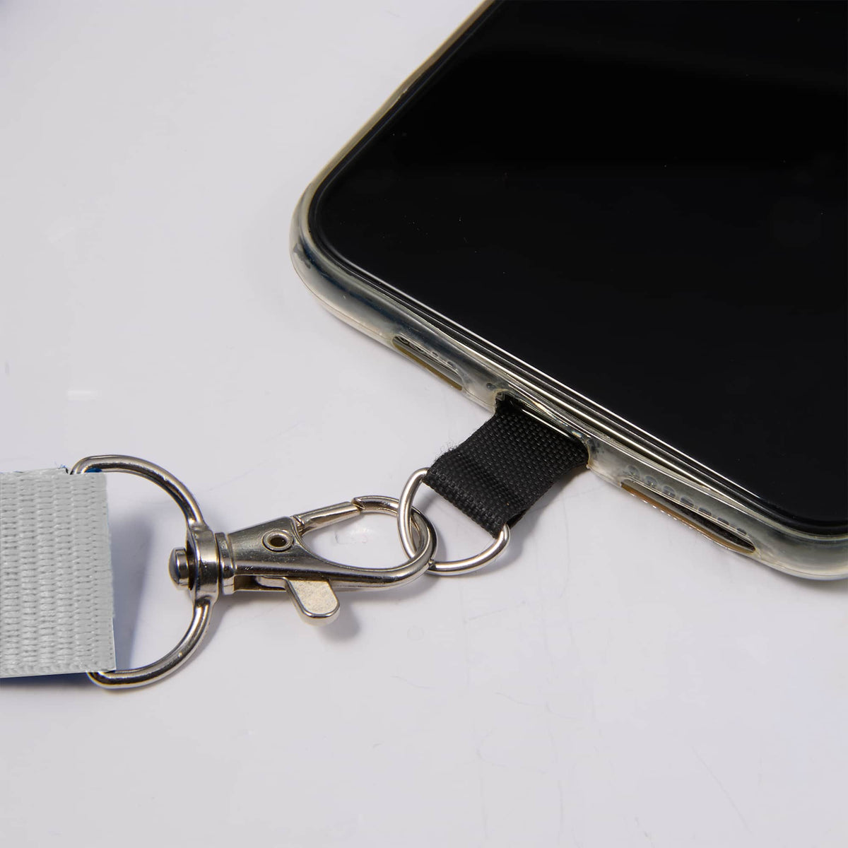 Recycled Crossbody Phone Lanyard, Adjustable - White - Detail 3