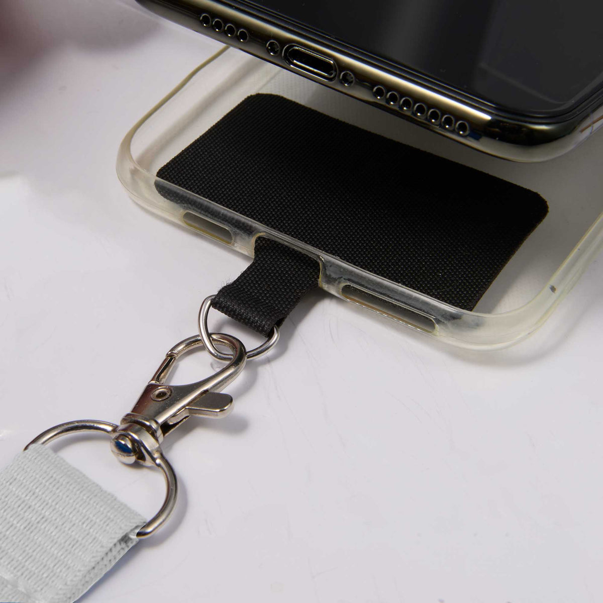 Recycled Crossbody Phone Lanyard, Adjustable - White - Detail 4