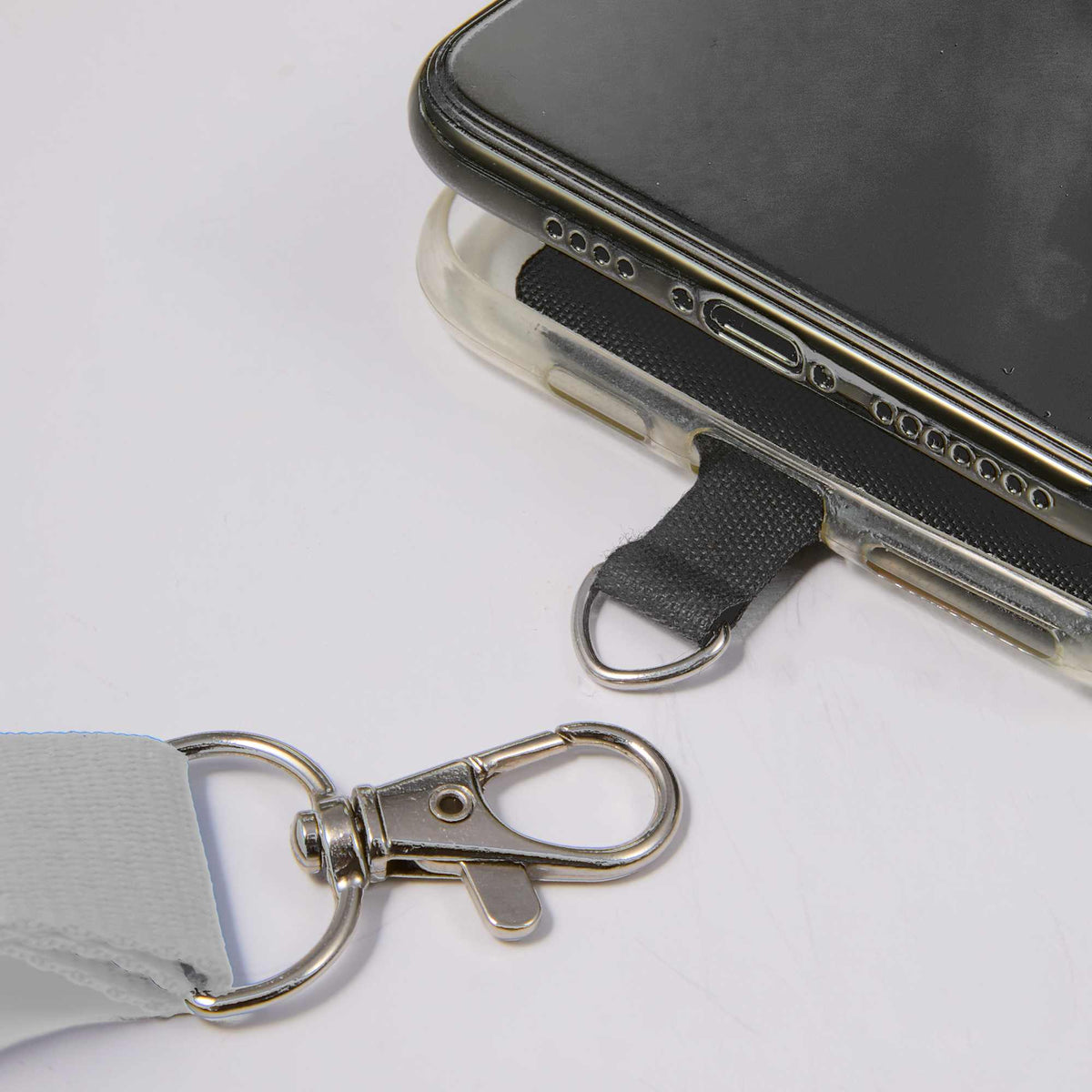 Recycled Crossbody Phone Lanyard, Adjustable - White - Detail 6
