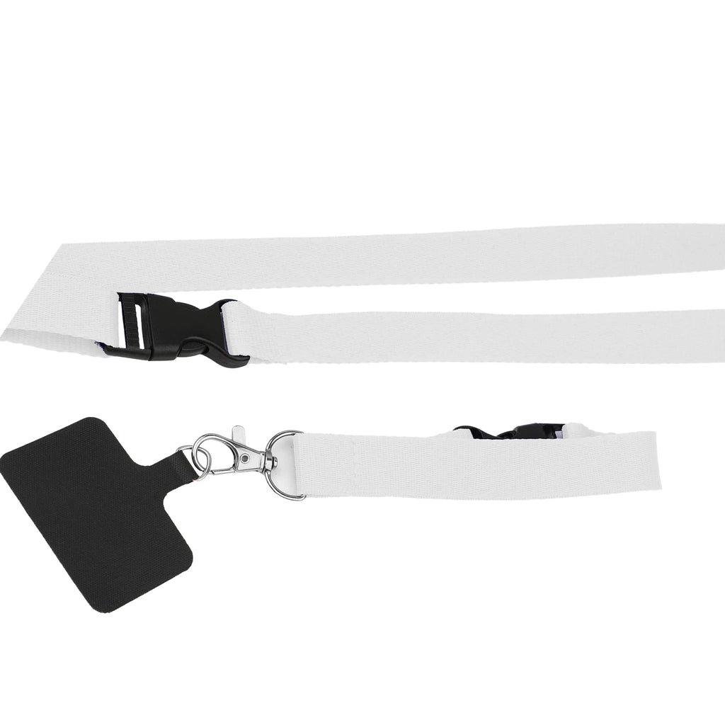 Recycled Crossbody Phone Lanyard, Adjustable - White - Right Angle 2