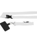 Recycled Crossbody Phone Lanyard, Adjustable - White - Right Angle 2