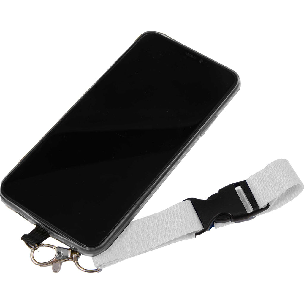 Recycled Crossbody Phone Lanyard, Adjustable - White - Right Angle 3