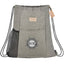 Recycled Drawstring Bag with Lash Tab and Bottle Pocket - Gray - Front