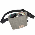 Recycled Fanny Pack with Lash Tab - Gray - Right Angle 2
