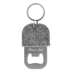 Recycled Felt Bottle Opener Keychain - Gray - Front 2