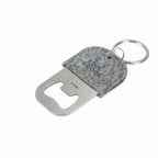 Recycled Felt Bottle Opener Keychain - Gray - Left Angle