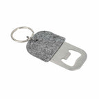 Recycled Felt Bottle Opener Keychain Laser Engraving - Gray - Right Angle 2