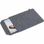 Recycled Felt Business Sleeve with Front Flap Full Color - Charcoal - Propped Documents
