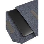 Recycled Felt Business Sleeve with Front Flap Full Color - Charcoal - Propped Laptop