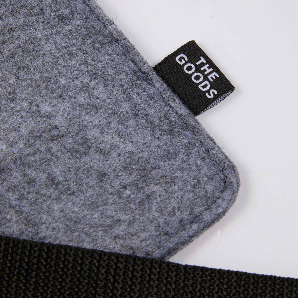 Recycled Felt Lanyard Wallet with Wristlet Strap Full Color - Charcoal - Detail 2