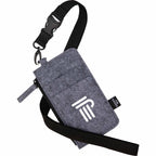 Recycled Felt Lanyard Wallet with Wristlet Strap Full Color - Charcoal - Left Angle
