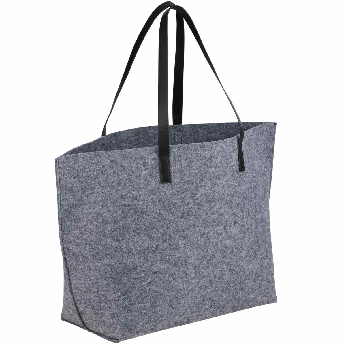 Recycled Felt Shoulder Tote, 22 L - Charcoal - Right Angle