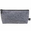 Recycled Felt Zippered Pouch, Charcoal Full Color - Charcoal - Front
