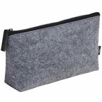 Recycled Felt Zippered Pouch, Charcoal Full Color - Charcoal - Right Angle