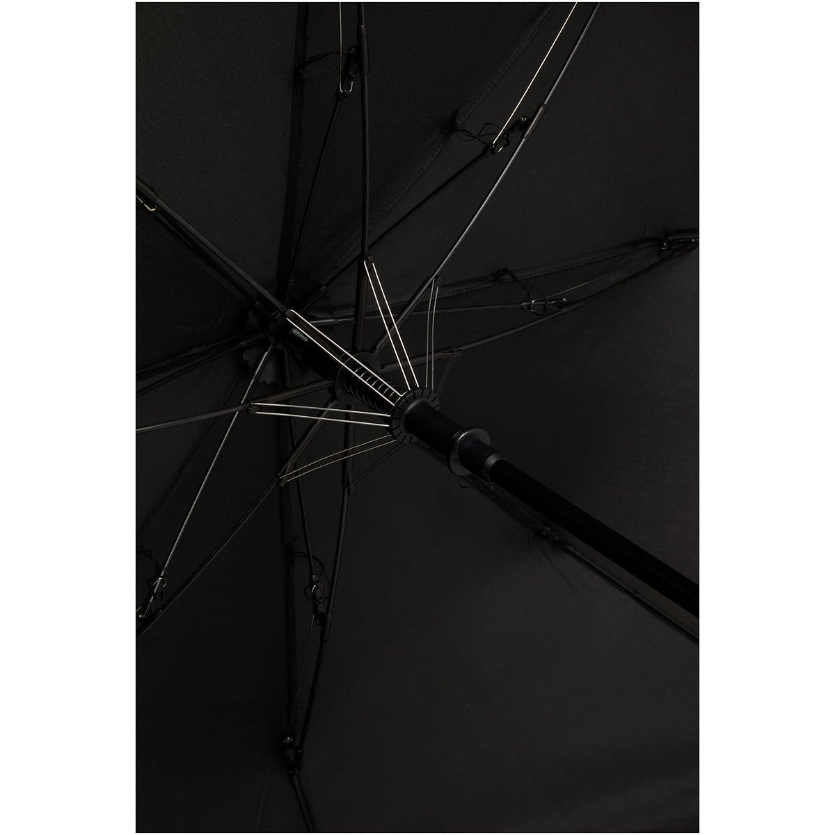 Recycled Folding Golf Umbrella with Auto Open, 58 Inch - Black - Canopy