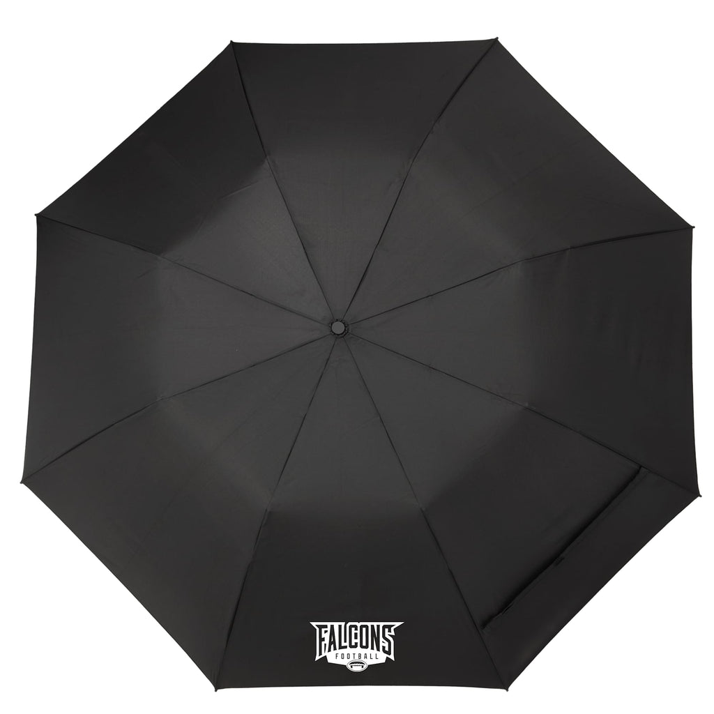 Recycled Folding Golf Umbrella with Auto Open, 58 Inch - Black - Front