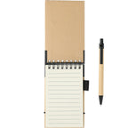 Recycled Jotter and Pen Set, 5 x 3 Inches - Black - Front 2