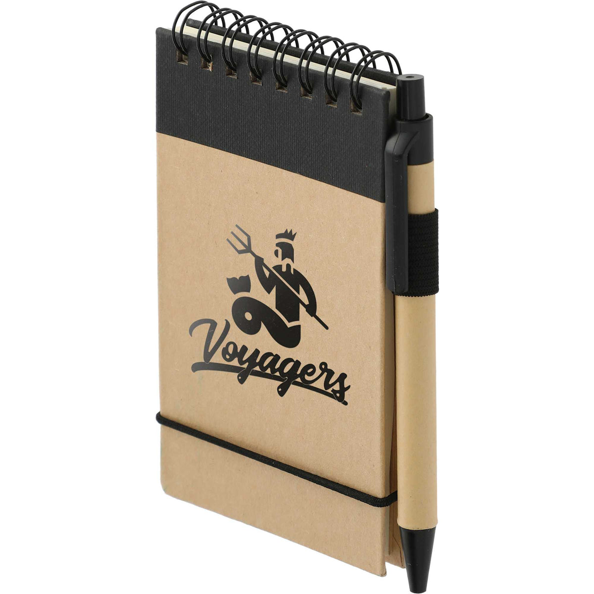 Recycled Jotter and Pen Set, 5 x 3 Inches - Black - Left Angle