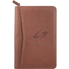 Recycled Junior Zip Padfolio with USB and Card Holders Debossing - Terra Cotta - Front