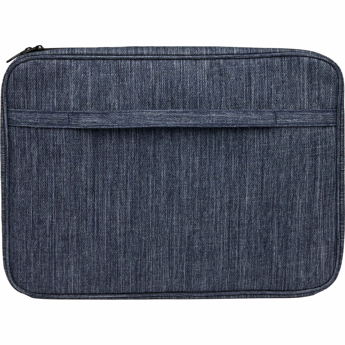 Recycled Laptop Mobile Office Case, Navy Heather Embroidery - Heather Navy - Back